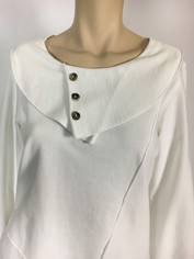 Color Me Cotton CMC French Terry Pullover Top in Pure White