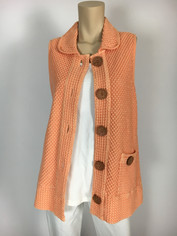 Focus Fashion Waffle Vest in Tangerine Clearance   Small