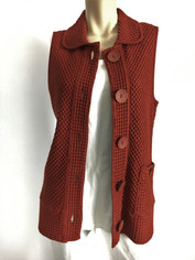 Focus Fashion Waffle Cotton Vest in Red Last One size Small  Sale