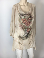 Floral Print Lightweight Drape Neck Tunic with Cami