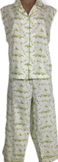 Cool and Fresh Cotton Capri Pajama Set  by Pine Cone Hill  Small