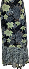 Midi/Maxi Flowy Floral Long Skirt  Black  & Multi  Color