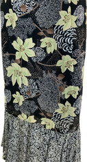 Flowy Floral Long Skirt  Black  & Multi  Color