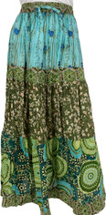 Midi Maxi  Multi  Prints Tiered Long Angie Skirt