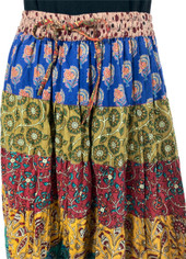 Melanie Fiesta Print Gathered Layers Long Skirt Small/Medium
