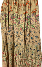 Golden Harvest Floral Print Layered Long Skirt   XLarge