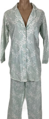 Pine Cone Hill Cherry Blossom Pajamas  Pale Gray with White Flowers