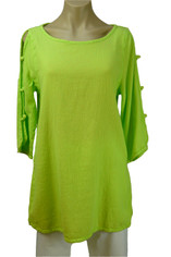 Florida Lime Green Chic Open Sleeve Top  Sale