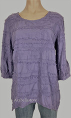 Lilac Purple Cotton Textured Top from Tianello
