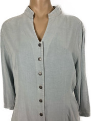 Light Gray Tianello Tencel Fitted Camille Shirt   Large