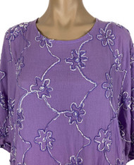 Tianello Embroidered Coton Tunic in Lilac  Small  Sale
