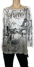 Paris Top by Cactus in Black and White  Large  