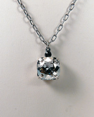 La Vie Parisienne Crystal Drop Necklace in Clear Crystal Silver Chain