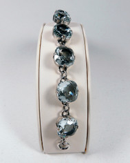 La Vie Parisienne Silver 9 Stone Sparkling Cyrstal Bracelet in Ice Blue