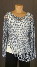 Open Knit Blue Rita Sweater-Top