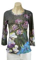 Garden Pond Lilies Purple Flowers   Art Image Top by Breeke