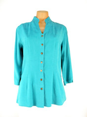 Tianello Tencel Camille Shirt in Turquoise Blue 