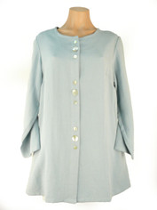 Fridaze Linen Button Up Shirt Linen in Seaglass Blue  Small/Medium