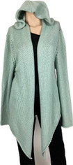 Johnny Was Knit Open Front Sweater with Hoodie Chalky Light Blue