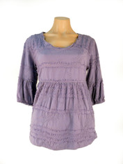 Tianello Textured Cotton Sally Top in Lilac Bliss Sale