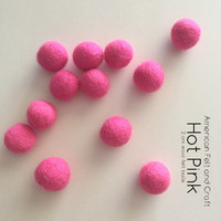 Hot Pink- Wool felt ball 2cm 