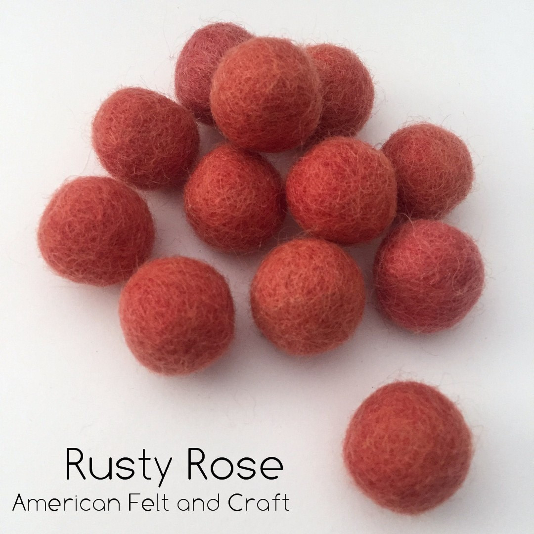 Rose - Wool Felt Balls 2 cm - American Felt & Craft