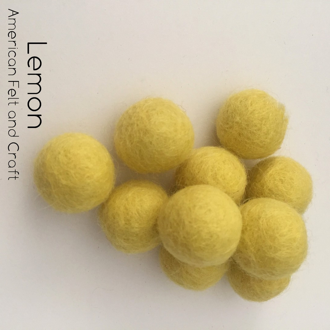Lemon - Wool Felt Balls 2 cm - American Felt & Craft