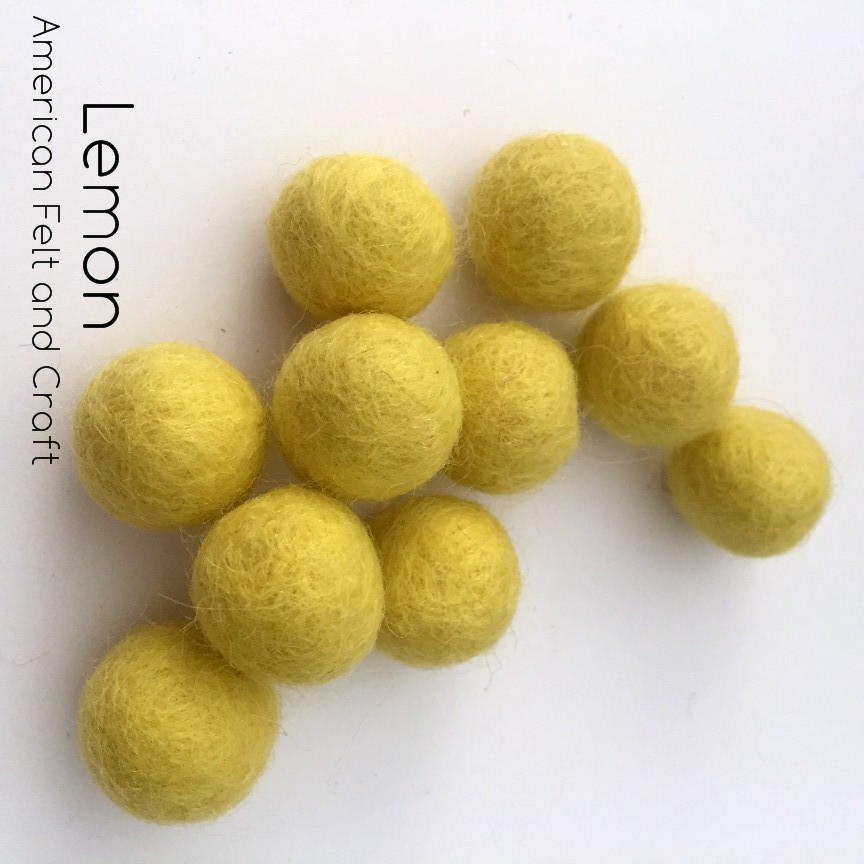 Lemon - Wool Felt Balls 2 cm - American Felt & Craft
