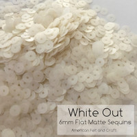 White Out - 6mm Flat Matte Sequins