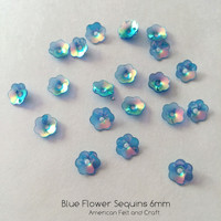 Blue Flower  - 6mm Cupped Sequins