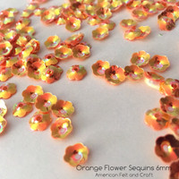 Orange Flower  - 6mm Cupped Sequins