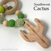 Southwest Cactus - beech-wood teether