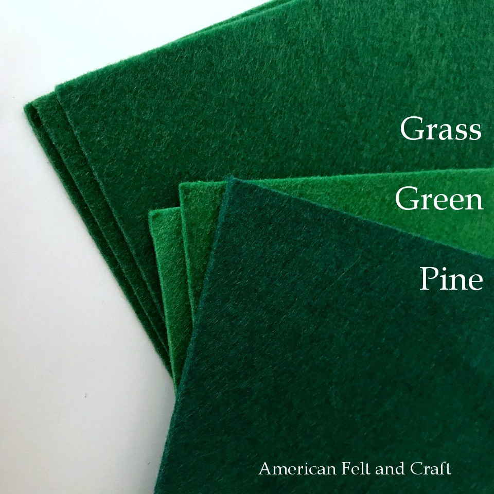 Emerald Green Felt, Wool-Mix Grass Green Felt Per Metre