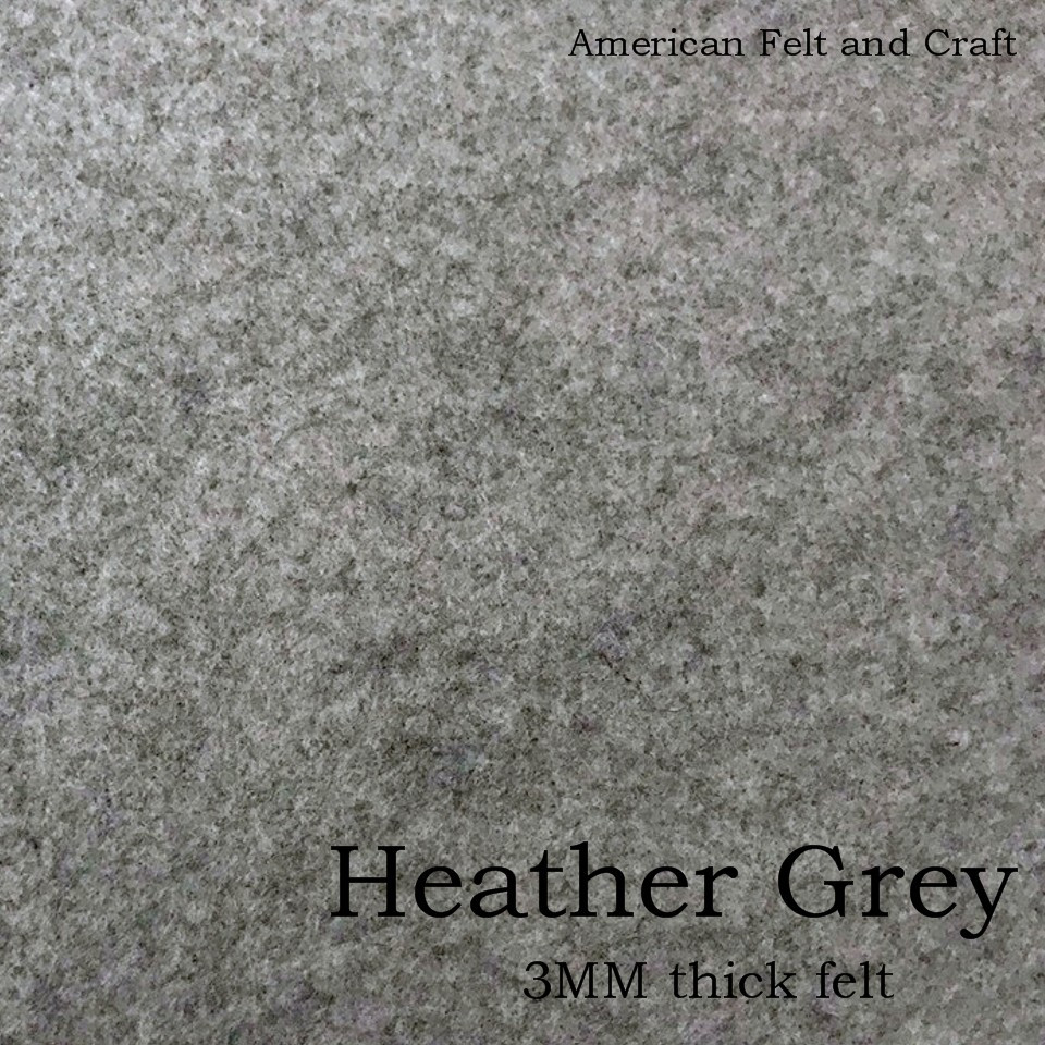 3mm Thick Felt by the Yard Neutral Colors Light Grey, Dark Grey Heathered,  Black Solid 1/8 Thick Mid Weight Polyester fast Shipping 