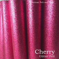 Cherry  Pink Glitter Felt