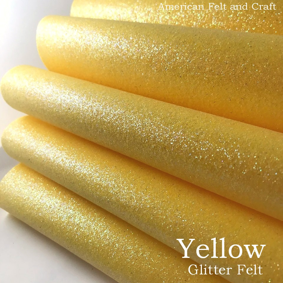 Yellow Glitter Felt