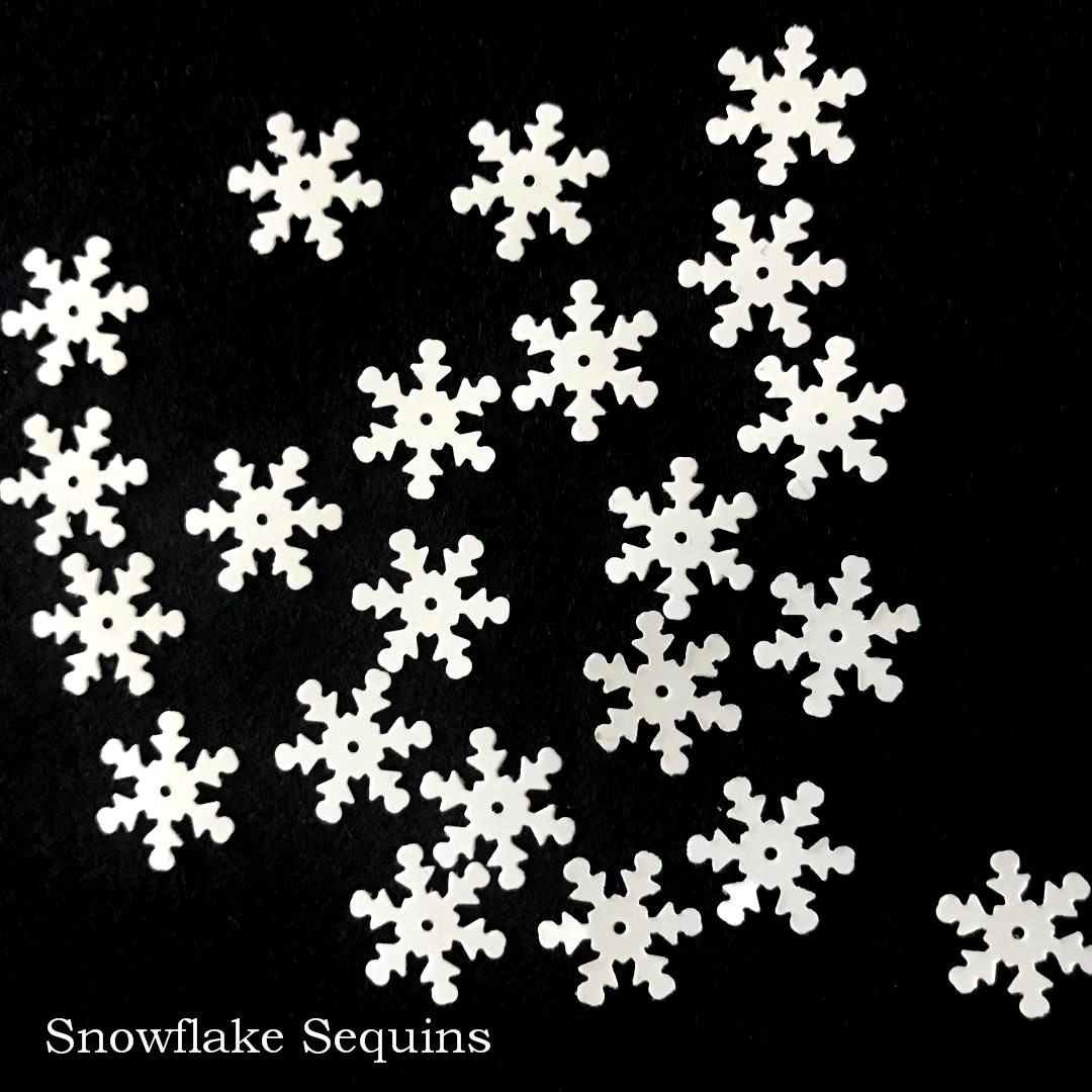 Snowflake Sequins :: White | paper-and-string