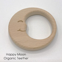 Organic Happy Moon  -  beechwood teether
