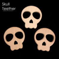 Skull - beech-wood teether