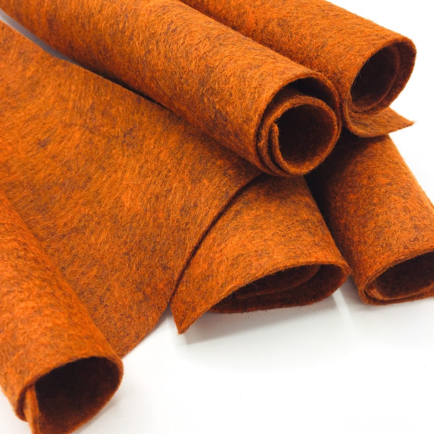 Wool Felt Sheet, Terracotta felt , orange felt , orange wool felt, brown  wool felt., brown felt