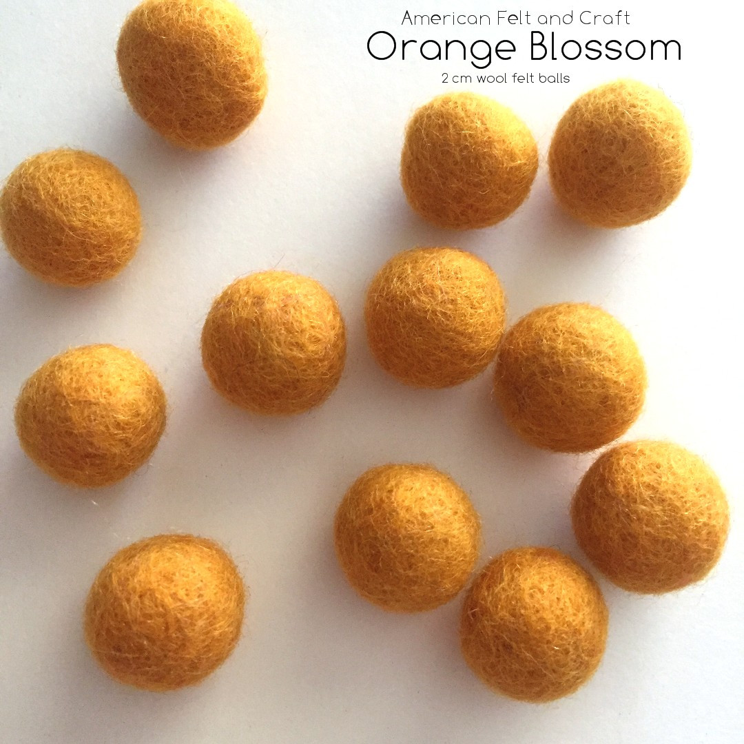 Orange Blossom - Felt Ball 2cm - American Felt & Craft