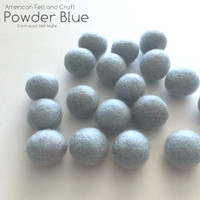 Powder Blue 2cm wool felt ball