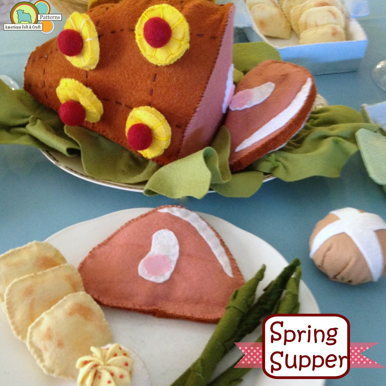 Spring Supper - Felt Food PDF Pattern - American Felt & Craft spring-supper-felt-food-pdf-pattern-american-felt-craft