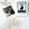 10 hand sewing needles, magnet and needle envelope