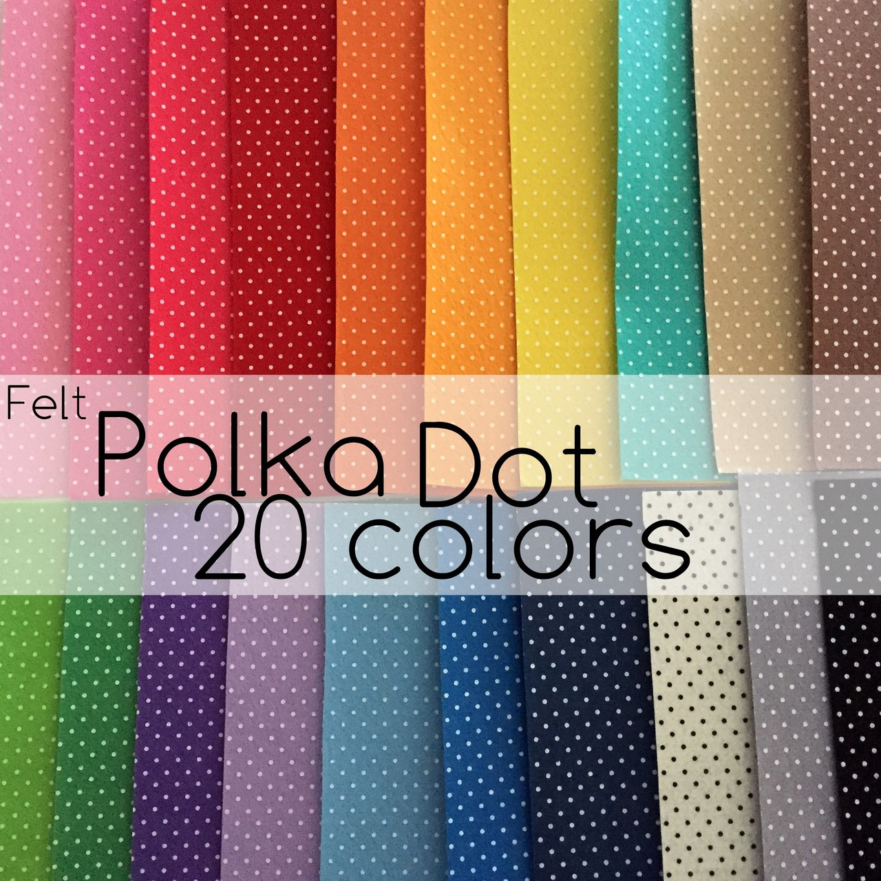 Polka Dot Felt, White with Black Dots