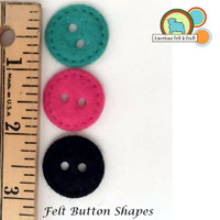 Felt Button Shapes - 10 random colors