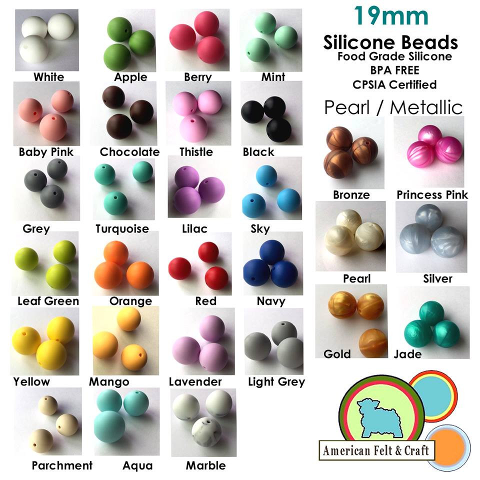 Solid Color Silicone Beads 19mm Large Big – Beadable Bliss
