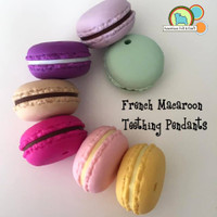 French Macaron Silicone Teething Pendant