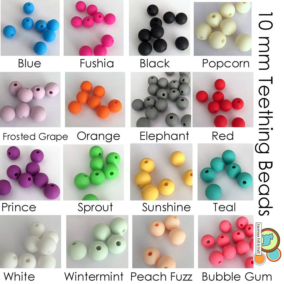 15 MM SILICONE TEETHING BEADS