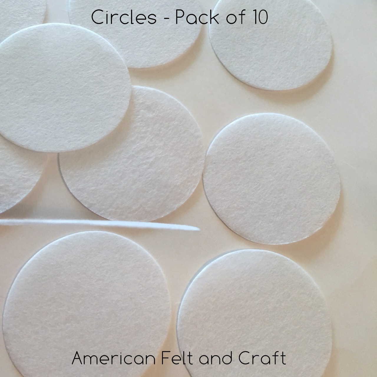 1 1/2 Antique White Adhesive Felt Circles 48 to 240 Dots